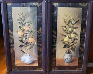 1996 POTTED LEMON TREE BY SERGE BENDER LITHOGRAPHY - Pair