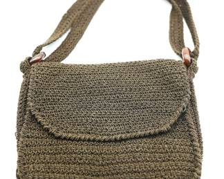The Sak Crochet Brown Knit Shoulder Bag Tote Boho Crossbody Purse