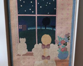 Vintage Needle Point Framed 