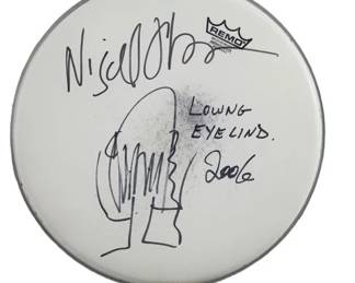 Nigel Olsson Elton John Drummer Signed Drum Skin