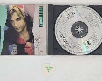 Eddie Money Signed CD w/ Girvin Guitar Pick