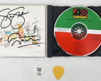 Crosby Stills & Nash Signed CD Insert with Picks