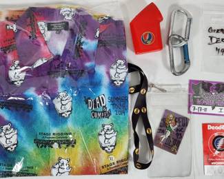 Grateful Dead Crew Shirt, Passes, Picks Flashlight