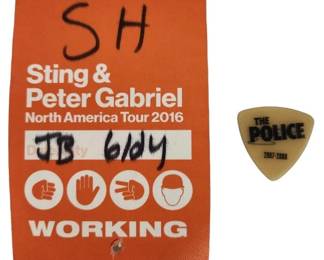 Sting Peter Gabriel Pass and Police Guitar Pick