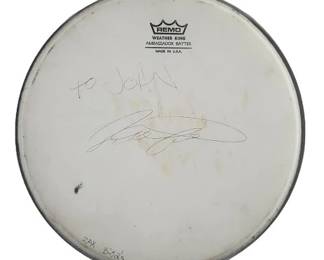 B-52s Drummer Zack Alford Signed Drum Skin