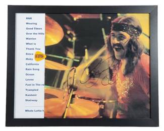Jason Bonham Led Zeppelin Signed Setlist Photo