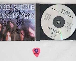 Deep Purple Band Signed Machine Head CD with Pick