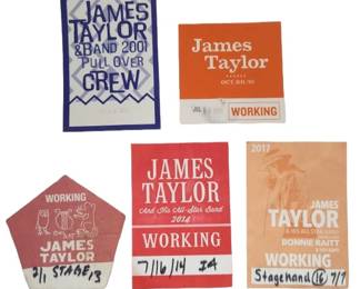James Taylor Concert Crew Passes