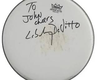 Billy Joel Drummer Liberty DeVitto Signed Skin
