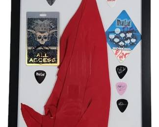 Meat Loaf Used Scarf, Miceli Signed Pass & Picks
