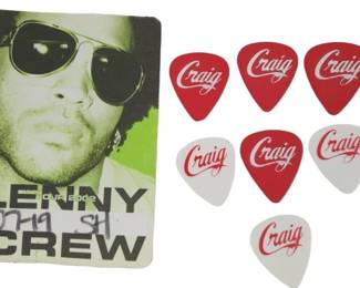 Lenny Kravitz 2002 Tour Crew Pass & Guitar Picks