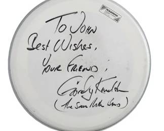 Steve Miller Band Gordy Knudston Signed Drum Head