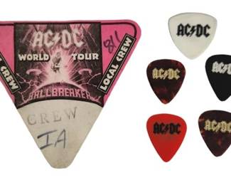 AC/DC Ballbreaker 1996 Crew Pass & Guitar Picks
