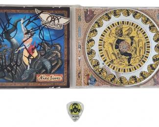 Aerosmith Nine Lives Band Signed CD Insert w/ Pick