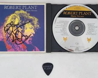 Robert Plant Signed CD Insert with Guitar Pick