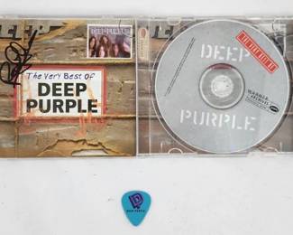 Deep Purple Roger Glover Signed CD Insert w/ Pick