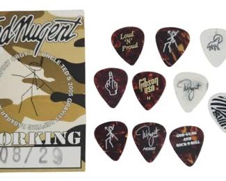 Ted Nugent 2005 Crew Pass & Guitar Picks