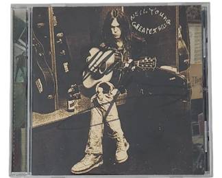 Neil Young Hand Signed Greatest Hits CD Insert