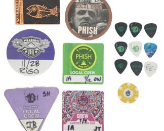 Phish Crew Passes, Meal Ticket, Picks & Poker Chip