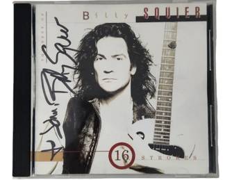 Billy Squier Signed 16 Strokes CD Insert