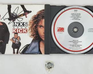 INXS Tim Farriss Signed CD Insert with Guitar Pick