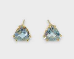 Fine 14K Aquamarine Stud Earrings
