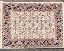 Vintage Kara Mar Karastan Ivory Ushak Wool Area Rug Made in Belgium
