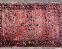 Antique Fantastic Vintage Persian Hand knotted Wool Area Rug Abstract Floral Sarouk
