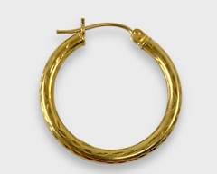 14K Yellow Gold Hoop Earring Single
