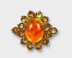 NWT Sterling Silver Fire Opal Ring. Sz 7.75, sizable.
