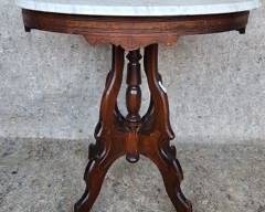 Antique Victorian Marble Top Side Table

