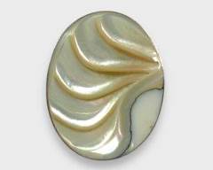 Sterling Silver Carved MOP Waveform Ring Size 6.5
