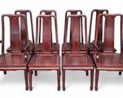 8 Lovely 20th C Asian Rosewood Dining Chairs
