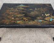 Vintage Asian Hand Painted Cocktail Abalone inlaid Coffee Table
