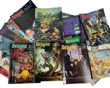 DRAGON- 1980s Adventure Role Playing Game Aid Magazines With Puzzles, Comics, Articles, Game Help and More!
