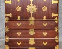 20th Century Asian Chest Brass Hardware Fancy Brass Rosettes and Butterflies
