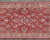 Vintage Kara Mar Karastan Hand Knotted Red Sarouk Wool Area Rug Made in Belgium
