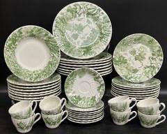 Fine Arcadia Royal Gallery Portuguese Dinner Plates, Salad Plates, Soup Bowls, Saucers, and Tea Cups
