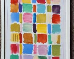 Original PAtchwork Pencil Signed Abstract Litho Framed and Pencil Signed Hasani Sathlehe And Jean Mirre Style
