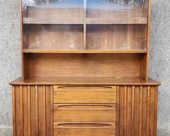 Vintage American of Martinsville Mid Century Modern MCM Display China Cabinet 2 Piece Use as China cabinet or just the base as a credenza
