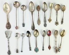 260 Grams Fine Sterling, 800 Silver, Silver Collectible Enamel Spoon Lot
