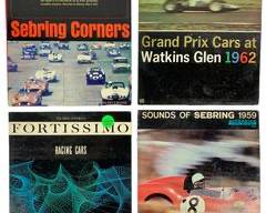 Vintage Race Car Records - 1961 Sebring Corners- MONO Sounds of Sports Cars At Speed, RLP 5024 on Riverside Records, Fortissimo Racing Cars XK 8003 on Riverside Records, MONO Grand Prix Cars At Watkins Glen 1962 5028 on Riverside Records and MONO Sounds of Sebring 1959 Sports Car Special 5014 on Riverside Records
