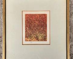 1972 Original Pencil Signed Woodblock Print pencil Signed 7/16 MCM Absract Framed
