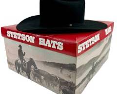 JOHN B STETSON COMPANY 5X BEAVER Black Diamond Style Cowboy Hat Sz 7 3/8 with STETSON Box
