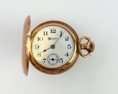 Antique Hampden Molly Stark 7 Jewel Mechanical Gold Filled Pocket Watch
