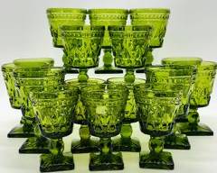 Vintage Indiana Glass Green Goblets
