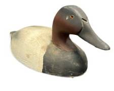 Vintage WildFowler Canvas Back Jerk Rigged Duck Decoy with Glass Eyes
