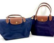 LONGCHAMP Le Pliage Type S Small Handheld Tote Bags Navy Blue And Purple
