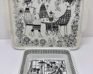 Mid-Century Modern Arabia Finland Emilia Raija Uosikkinen Square Bowl & Square Tray
Lot #: 16