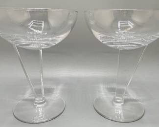 2 Cristal De Sevres France Champagne Sherbet Glasses With Flat Angular Stems
Lot #: 48